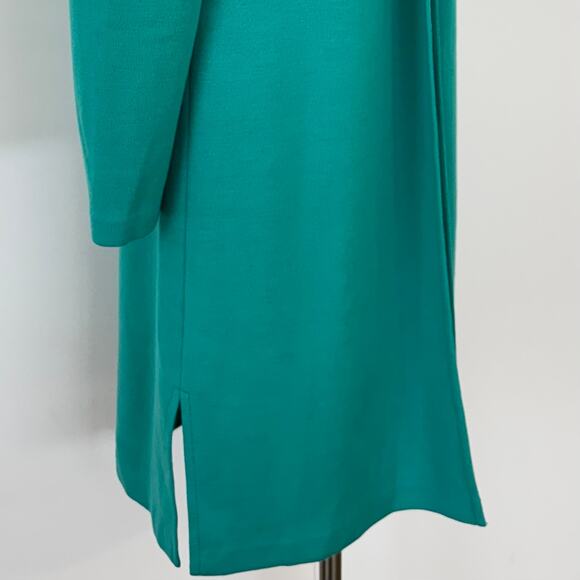 St. John Wool Knit Long Cardigan Sweater Poncho Long Sleeve Green Turquoise | 10 - Picture 7 of 12